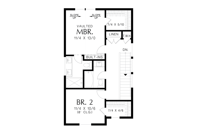 Home Plan - Floor Plan - Upper Floor for Cottage House Plan #48-1102 - 3 bed, 3 bath