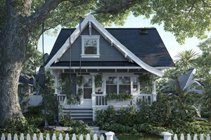 Exterior - Front Elevation 4 for Cottage House Plan #515-59 - 2 bed, 1 bath