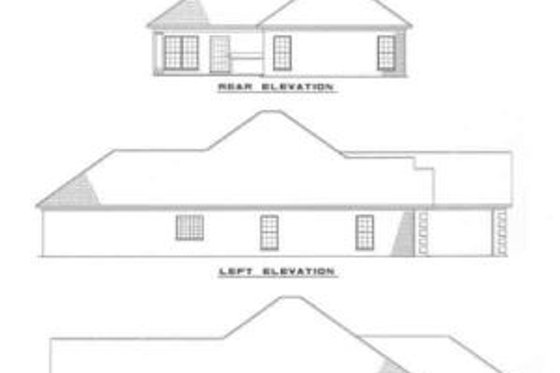 Exterior - Rear Elevation for Traditional House Plan #17-102 - 3 bed, 2 bath