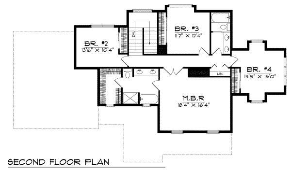 Country Floor Plan - Upper Floor Plan #70-365