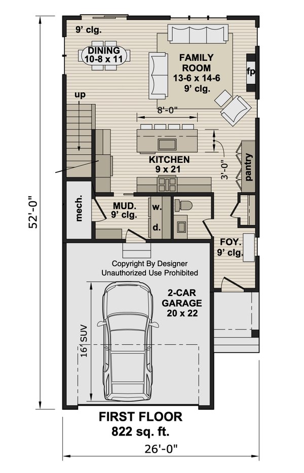 Dream House Plan - Floor Plan - Main Floor for Farmhouse House Plan #51-1542 - 3 bed, 2.5 bath