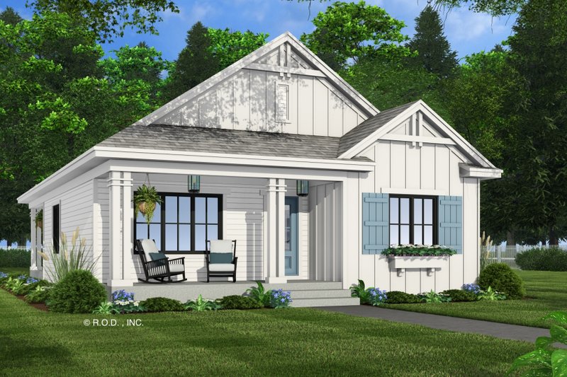 Dream House Plan - Exterior - Front Elevation 6 for Farmhouse House Plan #51-1483 - 2 bed, 2 bath