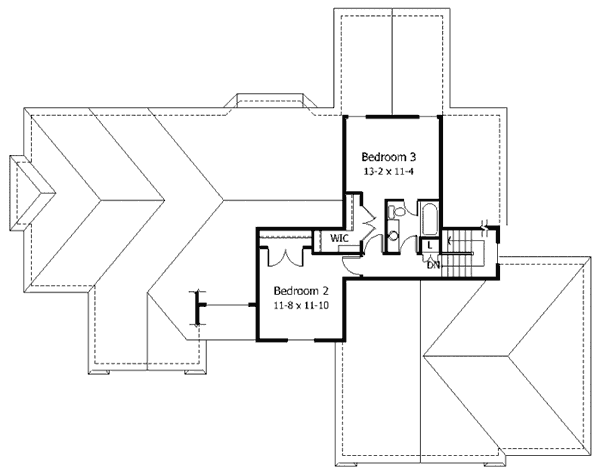 European Floor Plan - Upper Floor Plan #51-136