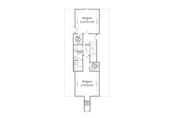 Traditional Floor Plan - Upper Floor Plan #69-397