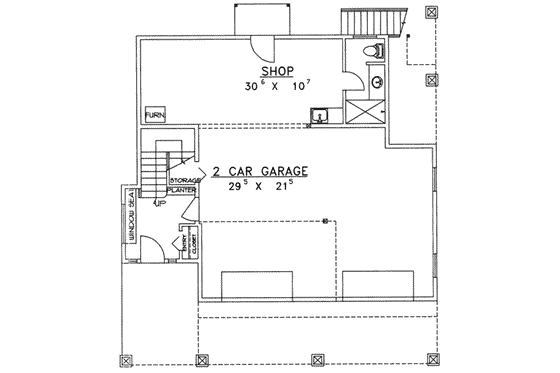 Floor Plan - Lower Floor for Modern House Plan #117-440 - 3 bed, 3 bath
