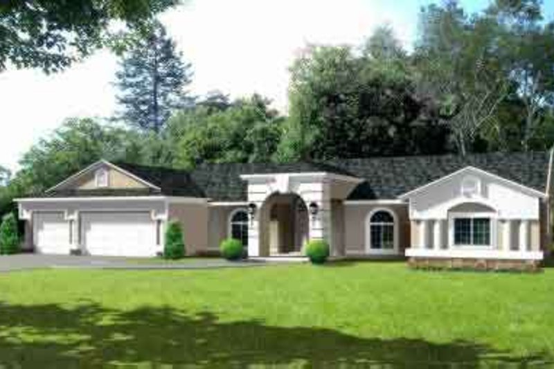 Architectural House Design - Adobe / Southwestern Exterior - Front Elevation Plan #1-670