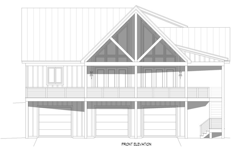 House Blueprint - Exterior - Front Elevation 4 for Country House Plan #932-1454 - 3 bed, 2.5 bath