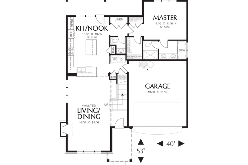 Home Plan - Floor Plan - Main Floor for Traditional House Plan #48-568 - 3 bed, 2.5 bath