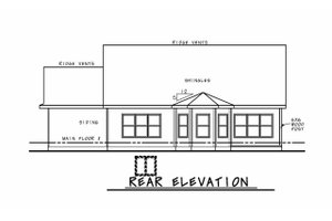 Exterior - Rear Elevation for European House Plan #20-2335 - 2 bed, 2 bath