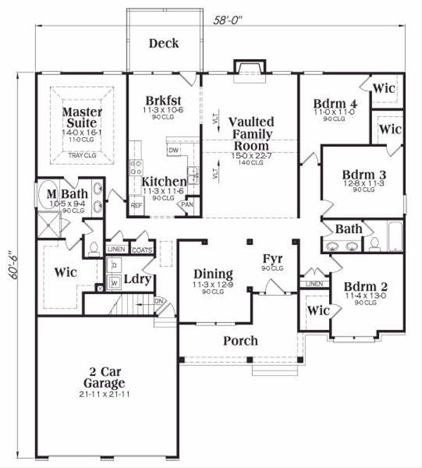 House Plan Design - Country Floor Plan - Main Floor Plan #419-130