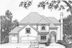 European Exterior - Front Elevation Plan #6-108