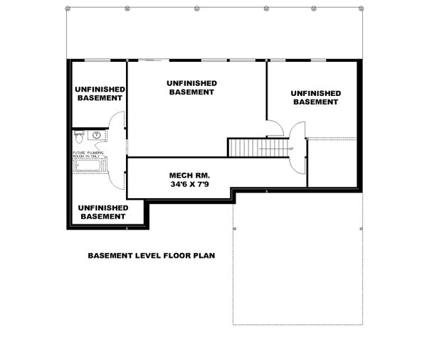 House Blueprint - Craftsman Floor Plan - Lower Floor Plan #117-1078