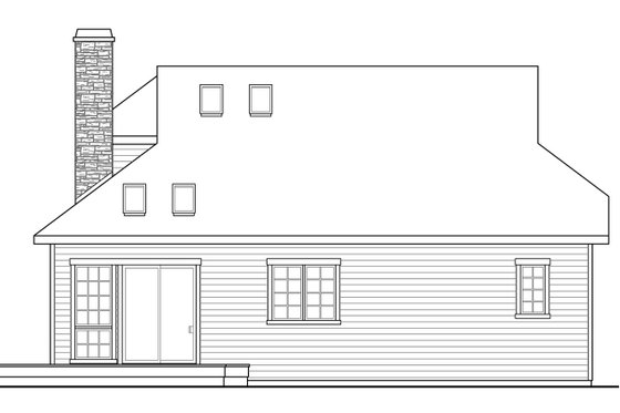 Exterior - Rear Elevation for Country House Plan #124-917 - 1 bed, 2 bath