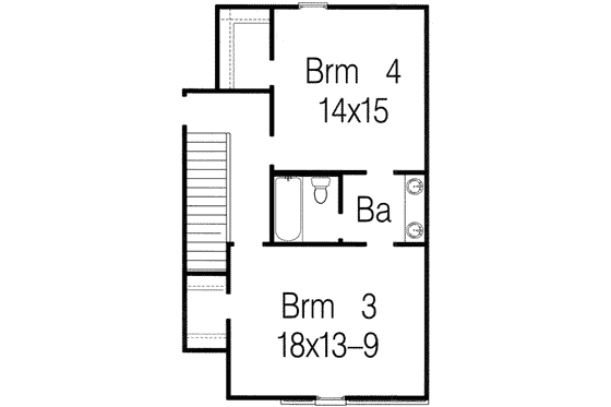 Floor Plan - Upper Floor for European House Plan #15-284 - 4 bed, 3.5 bath