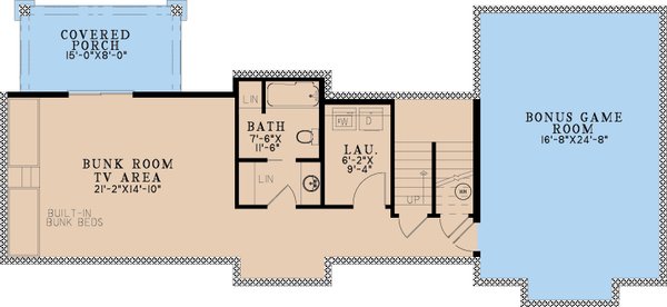 House Blueprint - Cottage Floor Plan - Lower Floor Plan #923-345