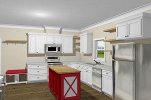 Interior - Kitchen for Traditional House Plan #44-230 - 3 bed, 2 bath