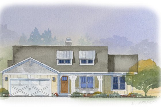 Exterior - Front Elevation for Ranch House Plan #901-43 - 4 bed, 3 bath
