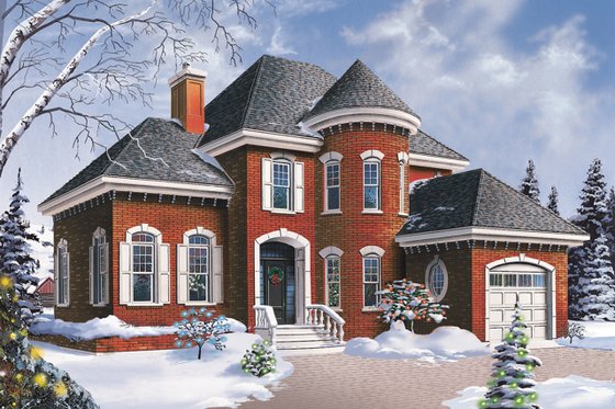 Exterior - Front Elevation 4 for European House Plan #23-2155 - 3 bed, 2 bath