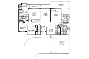 Floor Plan - Main Floor for Ranch House Plan #18-152 - 3 bed, 2 bath