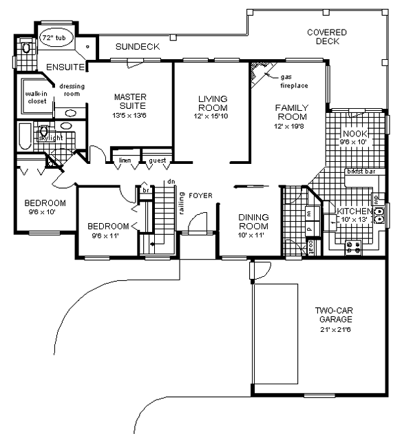 House Blueprint - Ranch Floor Plan - Main Floor Plan #18-152