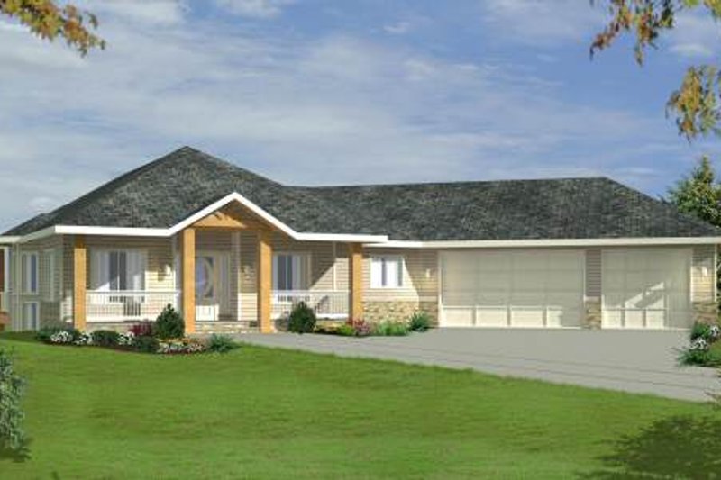 House Plan Design - Bungalow Exterior - Front Elevation Plan #117-578