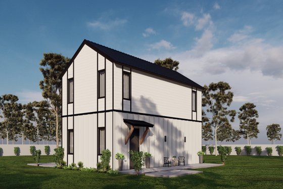 Exterior - Rear Elevation for Contemporary House Plan #1110-1 - 1 bed, 1.5 bath