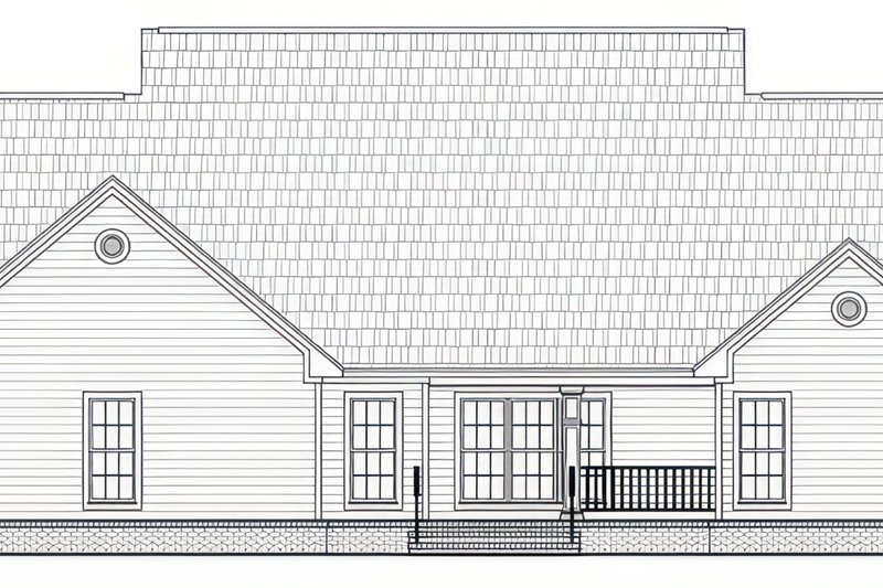 House Blueprint - Exterior - Rear Elevation for Country House Plan #21-638 - 4 bed, 3.5 bath
