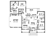 Southern Style House Plan - 3 Beds 2 Baths 2002 Sq/Ft Plan #45-134 