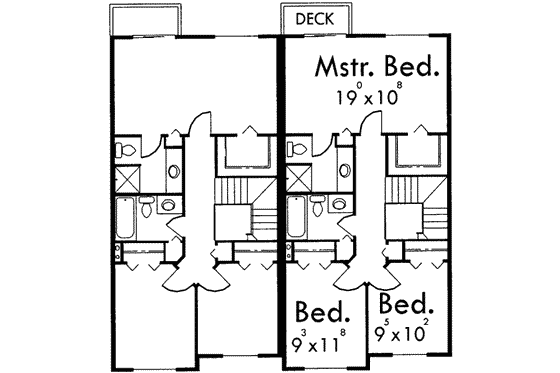 Floor Plan - Upper Floor for Traditional House Plan #303-443 - 3 bed, 2.5 bath