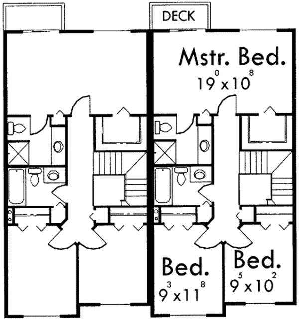 Traditional Floor Plan - Upper Floor Plan #303-443