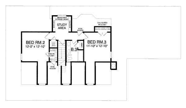 Dream House Plan - Country Floor Plan - Upper Floor Plan #40-408