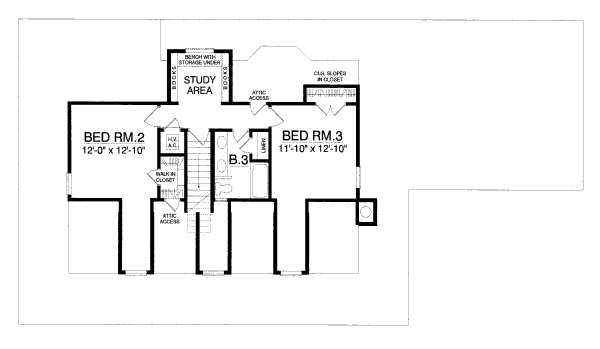 Country Floor Plan - Upper Floor Plan #40-408