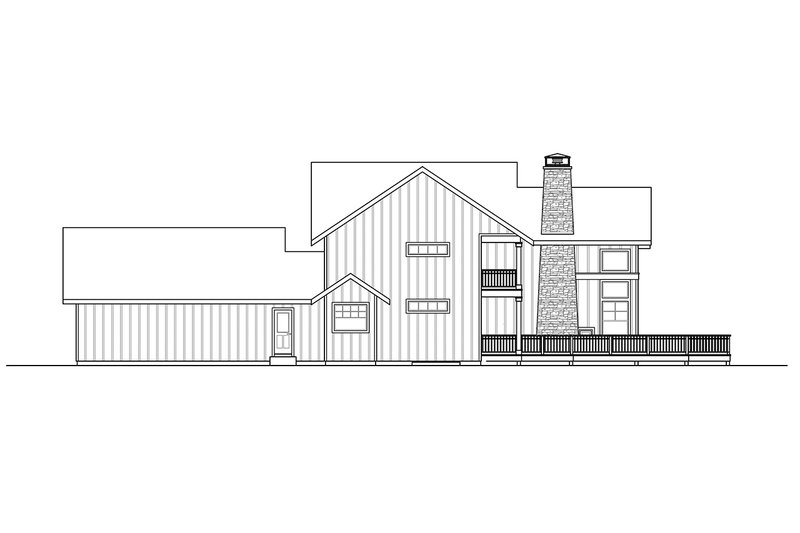 House Design - Exterior - Rear Elevation for Craftsman House Plan #124-1328 - 4 bed, 3.5 bath