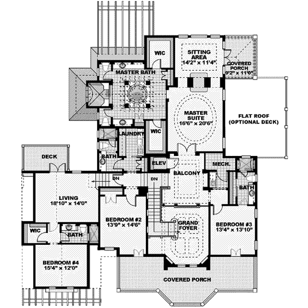 Southern Floor Plan - Upper Floor Plan #27-305