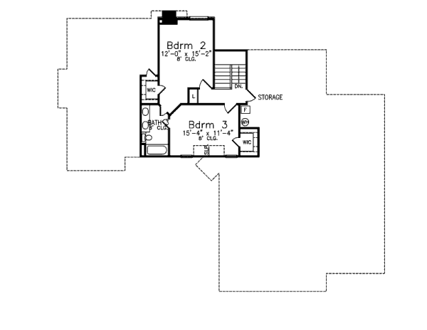 Southern Floor Plan - Upper Floor Plan #52-207