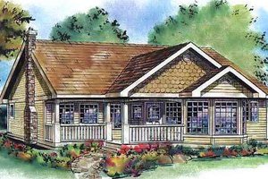 Country Exterior - Front Elevation Plan #18-4517
