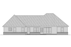Exterior - Rear Elevation for Ranch House Plan #21-240 - 3 bed, 2.5 bath