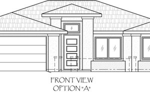 Adobe / Southwestern Exterior - Front Elevation Plan #24-218