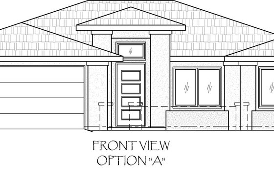 Exterior - Front Elevation for Adobe / Southwestern House Plan #24-218 - 3 bed, 2 bath