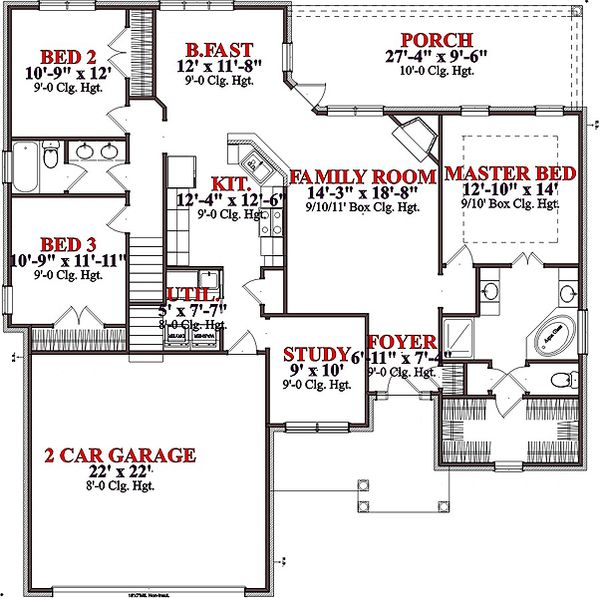 Traditional Floor Plan - Main Floor Plan #63-281