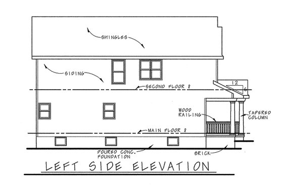 Exterior - Other Elevation 1 for Country House Plan #20-2227 - 3 bed, 2.5 bath