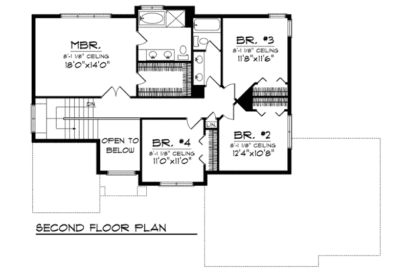 House Plan Design - Floor Plan - Upper Floor for Traditional House Plan #70-705 - 4 bed, 2.5 bath
