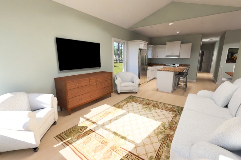 Home Plan - Interior - Family Room for Cottage House Plan #513-2474 - 3 bed, 2 bath