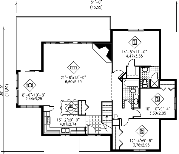 Floor Plan - Main Floor Plan #25-1043