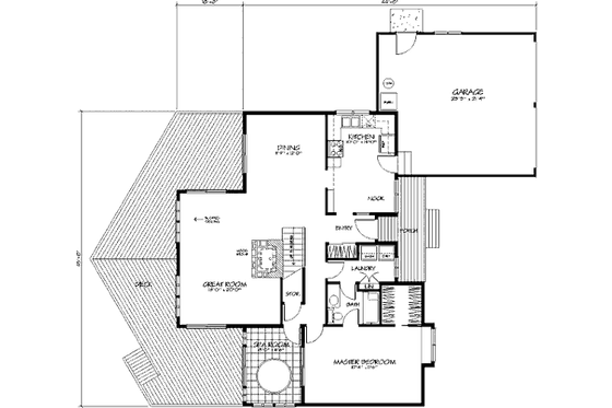 Floor Plan - Main Floor for Country House Plan #320-455 - 3 bed, 3 bath
