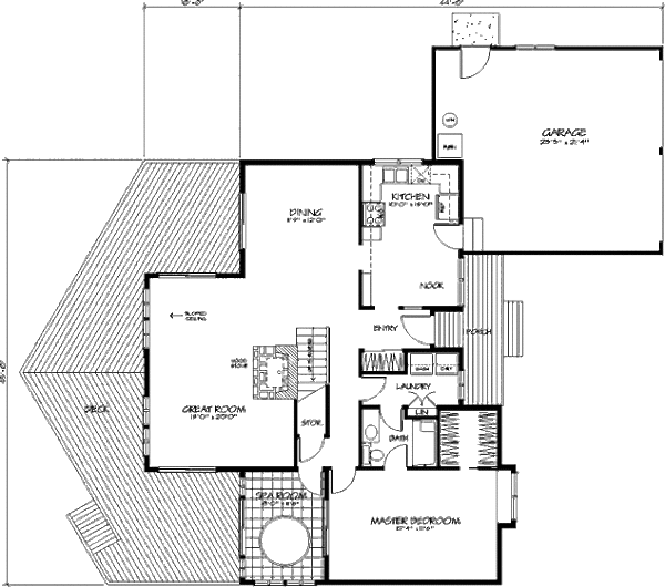 Country Floor Plan - Main Floor Plan #320-455