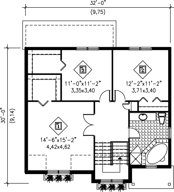 Home Plan - European Floor Plan - Upper Floor Plan #25-239