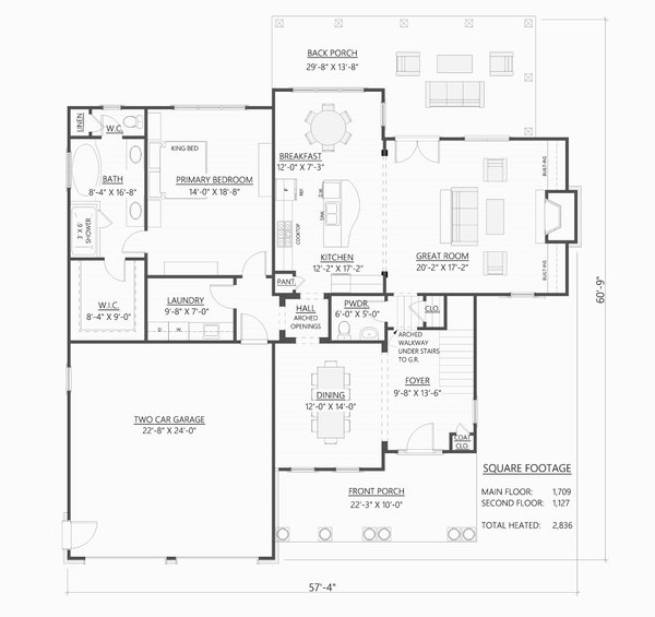 Craftsman Floor Plan - Main Floor Plan #1094-22