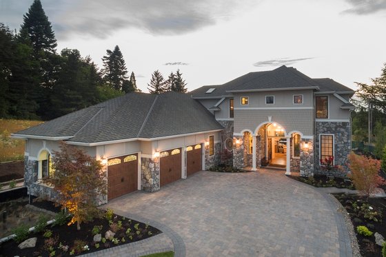 Exterior - Front Elevation 3 for European House Plan #48-650 - 4 bed, 4.5 bath