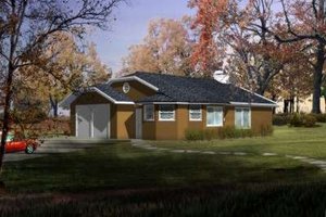 Ranch Exterior - Front Elevation Plan #1-202